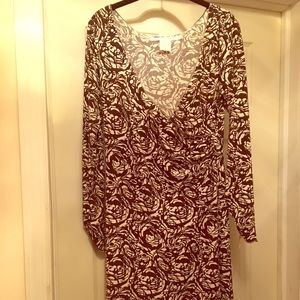 Never worn! Brown and white polyester MP dress